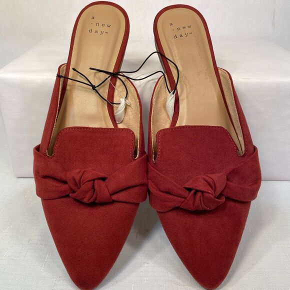 a new day Shoes - A New Day Women's Knotted Red Mules 8.5 New